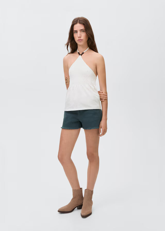 Marina - Top de Algodão com Detalhes Femininos