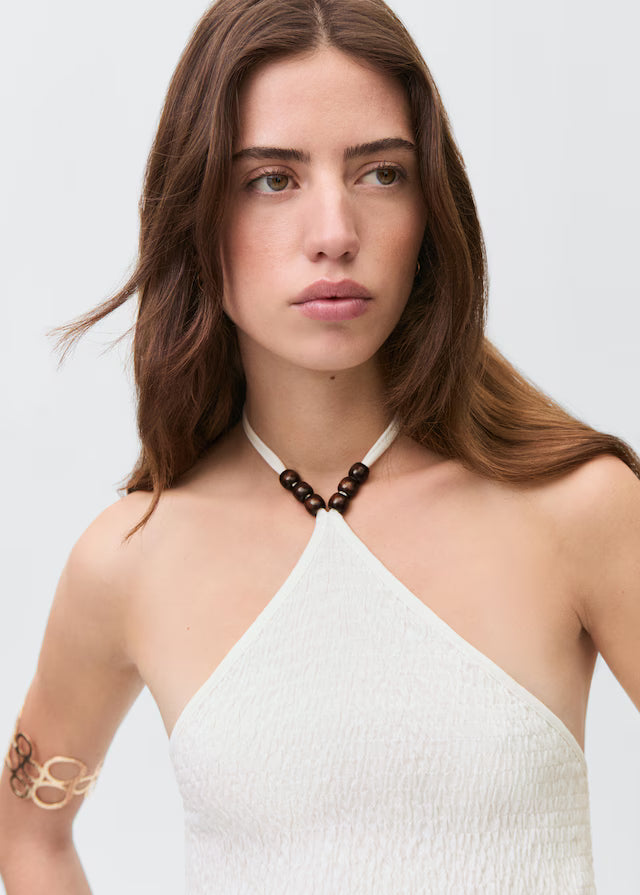 Marina - Top de Algodão com Detalhes Femininos