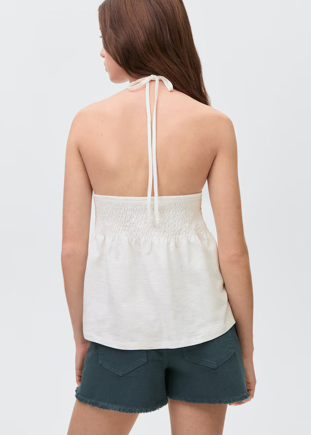 Marina - Top de Algodão com Detalhes Femininos