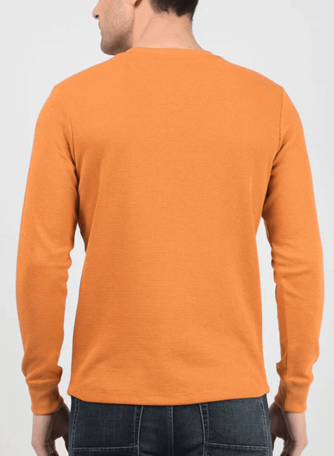 Carlitto Camisa Casual de Manga Longa – Laranja