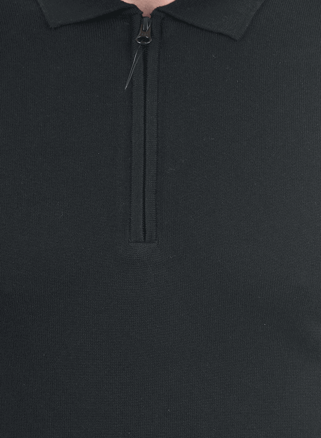 Mateo – Camiseta Polo Preta Masculina com Zíper