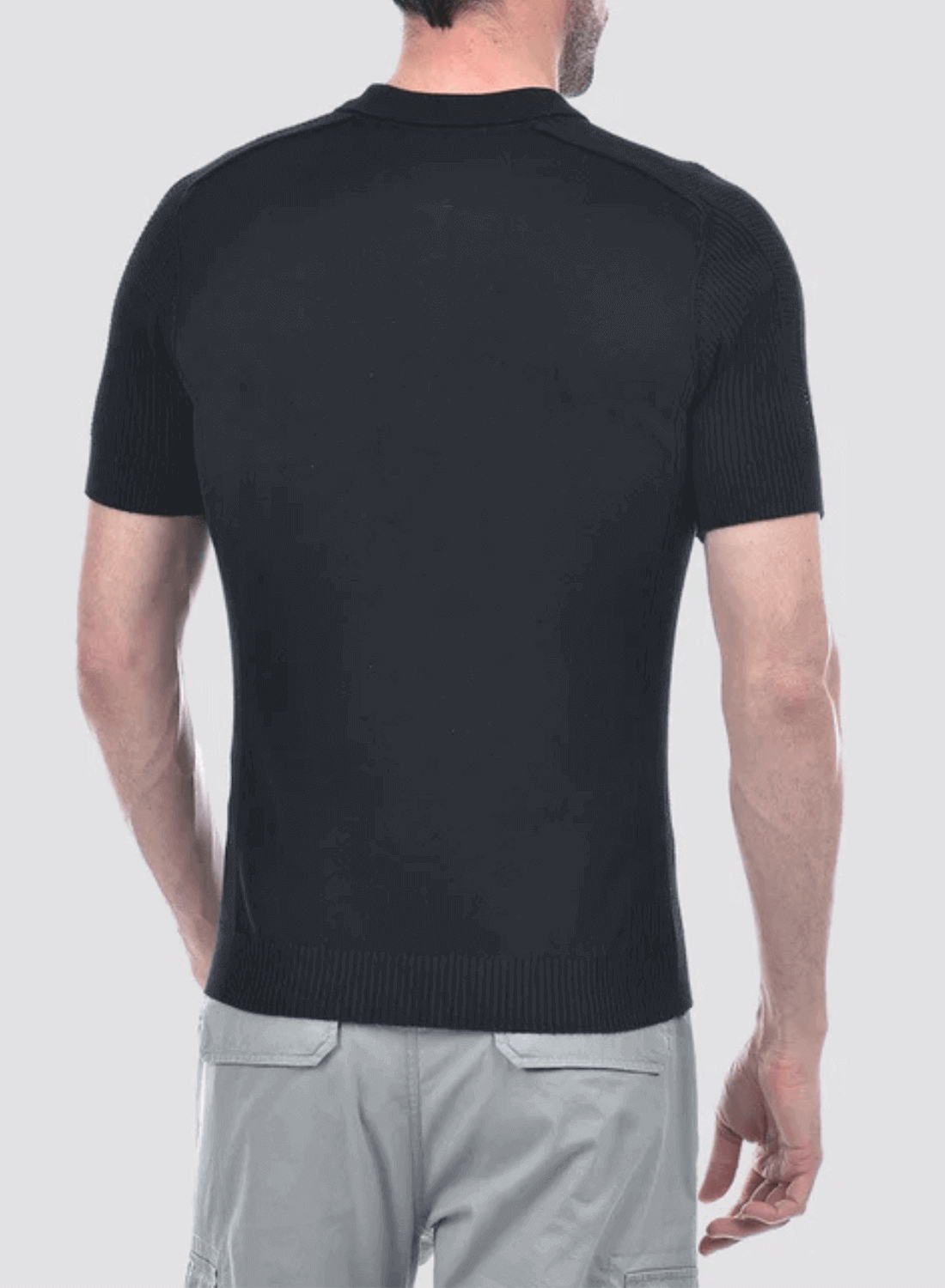 Mateo – Camiseta Polo Preta Masculina com Zíper