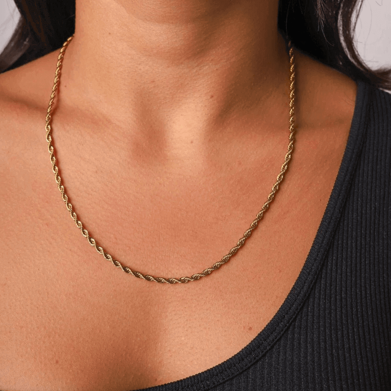 3MM Colar Vortex - Ouro 18K
