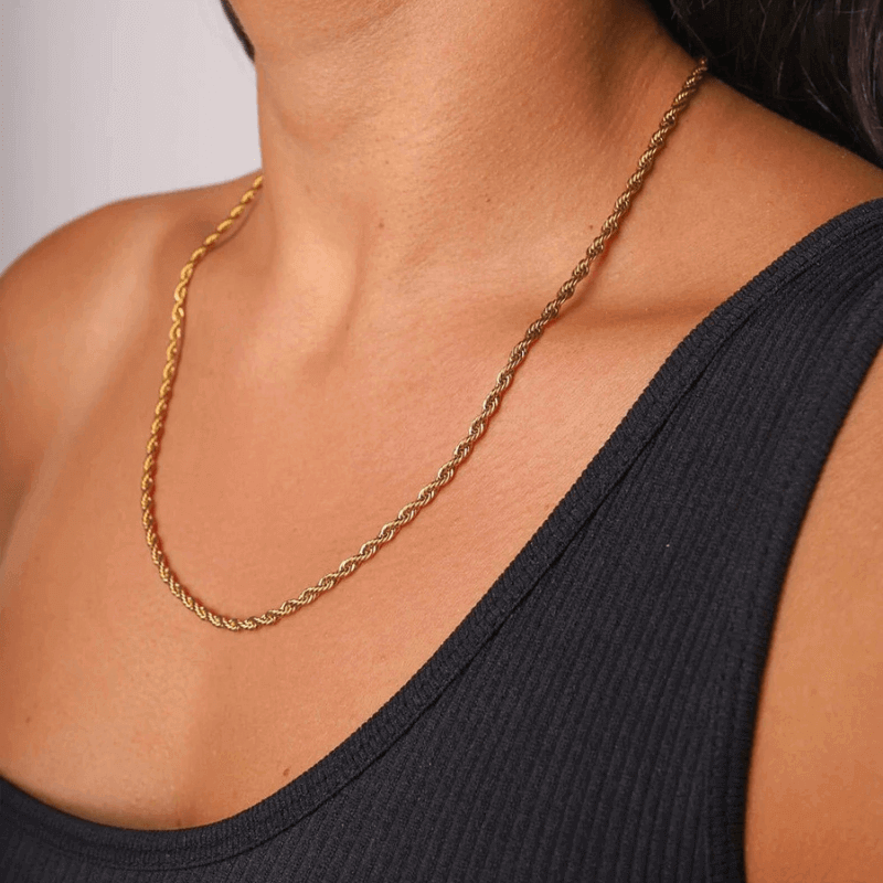 3MM Colar Vortex - Ouro 18K